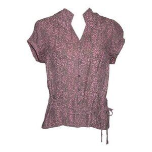 IE Speckled Pink On Brown Top Size Medium‎